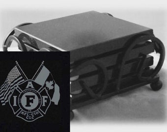 IAFF Officially Licensed Drink Coasters Made Out Of Black  Granite, or Polished Slate (Black Granite - Best Value)