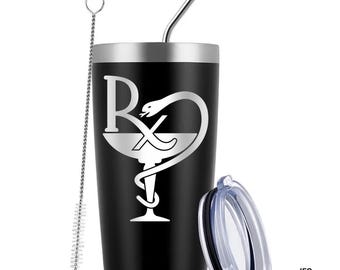 Pharmacist 20 Ounce Black Tumbler (Also Available in Red, Green, & Blue)
