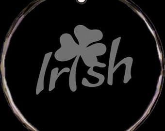 Irish Crystal Christmas Ornament (2.75X.25 thick)