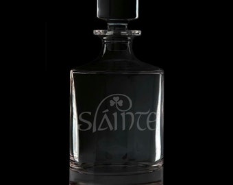 Slainte 25 Ounce Whiskey Decanter With Optional Rocks Glasses