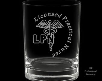 Licensed Practical Nurse 14 Ounce Double Rocks Glass