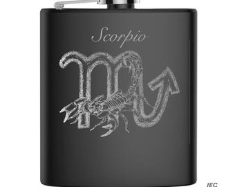 Scorpio 6 Ounce Flask & Shot Set