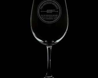 PanAm 1927 Logo 12 Ounce Wine Glass (Available With Stem And Stemless)