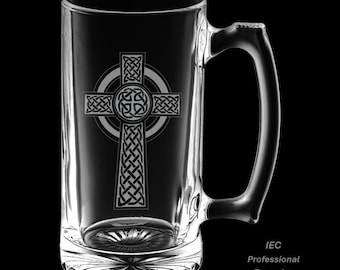 Irish Celtic Cross 25 Ounce Beer Mug (Also Available in 16oz)