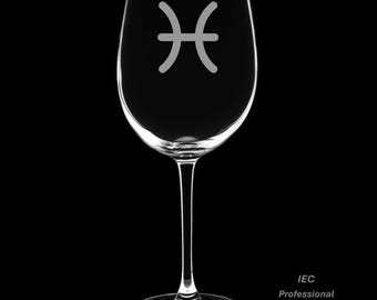 Pisces 12 Ounce Wine Glass with Gift Box