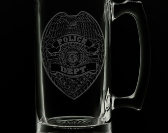 Police Department 25 Ounce Beer Mug (Also Available in 16oz & 12oz)