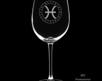 Pisces 12 Ounce Wine Glass with Gift Box