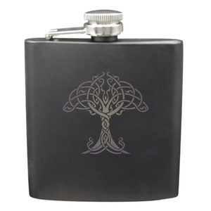 Tree Of Life Shot & 6 Ounce Flask Set