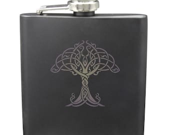 Tree Of Life 6 Ounce Flask