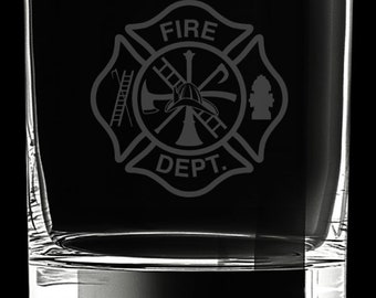 Firefighter 13 Ounce Rocks Glass.