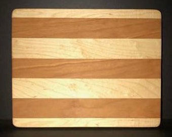 8” X 10” X 1” Custom Made Cutting Board Created Out Of Cherry and Maple