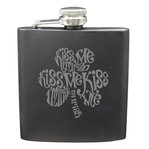 Kiss Me I’m Irish Shot & 6 Ounce Flask Set