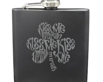 Kiss Me I’m Irish 6 Ounce Flask