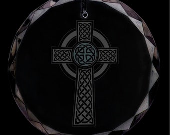 Celtic Cross Crystal Christmas Ornament (2.25X.25 thick)