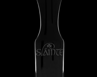 Slainte Wine Carafe (40 oz) - Optional Wine Glasses - Personalized Engraving
