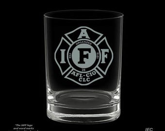 IAFF 14 Ounce Double Rocks Glass