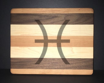 Pisces 8"X 10" Hand Made Cutting Board (Also Available in 7"X 9" & 12"X 14")