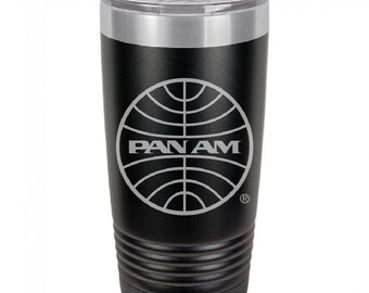 PanAm 1973 Logo 20 Ounce Black Polar Camel Tumbler (Also Available in Red, White, Gray, & Blue)