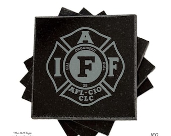 IAFF Licensed Granite Coasters: Personalized Firefighter Gift