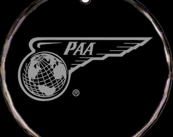 Pan Am Wing Globe Crystal Christmas Ornament (2.25X.25 thick)