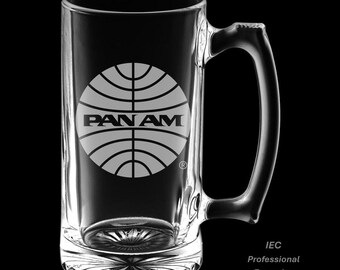 PanAm 1957 Logo Officially Licensed 25 Ounce Beer Mug (Also Available in 16oz & 12oz)