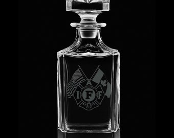 IAFF Officially Licensed 25 Ounce Whiskey Decanter With Optional Rocks Glasses