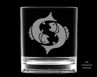 Pisces 10 Ounce Rocks Glass (Also available in 14 ounce)