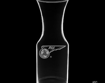 Pan Am 1944 Logo 40 Ounce Wine Carafe with Optional 13 Ounce Glasses and Optional Free Personalization (Pan Am Officially Licensed)