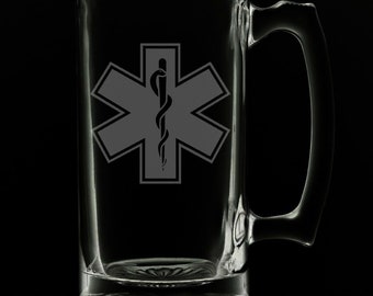 Star Of Life 25 Ounce Beer Mug (Also Available in 16oz & 12oz)