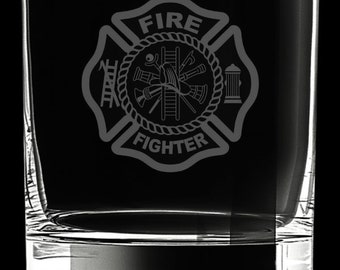 Firefighter 12 Ounce Rocks Glass