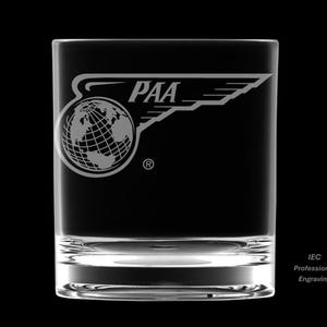 Pan Am Officially Licensed 10 Ounce 1944 Logo Rocks Glass with Gift Box