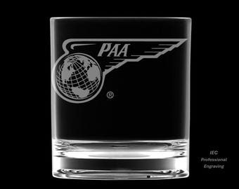 Pan Am Wing Globe Rocks Glass.
