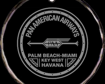 Pan Am Globe Crystal Christmas Ornament (2.25X.25 thick)