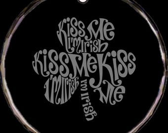 Celtic Clover Crystal Christmas Ornament (2.75X.25 thick)