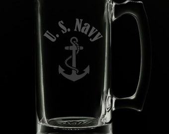 United States Navy 25 Ounce Beer Mug (Also Available in 16oz & 12oz)