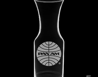 Pan Am 1944 Logo 40 Ounce Wine Carafe with Optional 13 Ounce Glasses and Optional Free Personalization (Pan Am Officially Licensed)