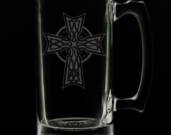 Irish Celtic Cross 25 Ounce Beer Mug (Also Available in 16oz & 12oz)