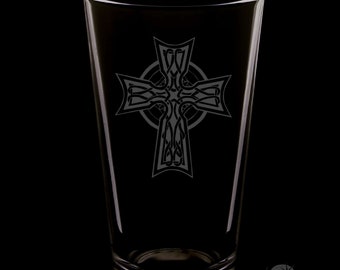 Celtic Cross 16 Ounce Pint Glass