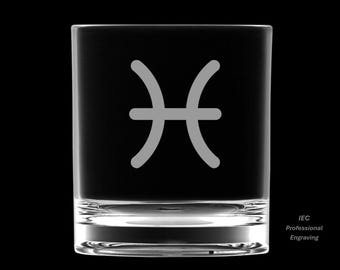 Pisces 10 Ounce Rocks Glass (Also available in 14 ounce)