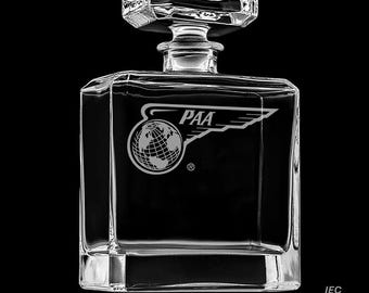 PanAm 30 Ounce Crystal Shannon Whiskey Decanter With Optional 10 or 14  Ounce Rocks Glasses and Free Optional Personalization
