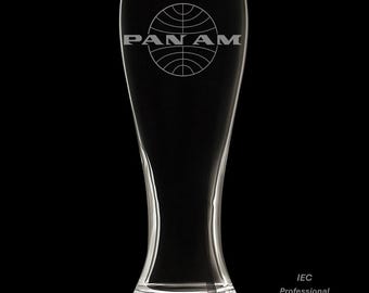 Pan Am 18 Ounce Vintage Logo Pilsner Glass with Gift Box