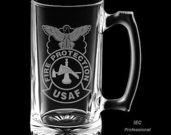 Air Force Fire Department Officially Licensed Beer Mug (25 or 16 ounce available)