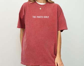 Photo Girly T-Shirt: Peony Pink Photographer Tee - Unisex Cotton Apparel