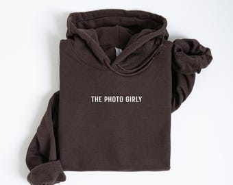 Embroidered Photo Hoodie: Cozy Photographer Sweatshirt - Charcoal