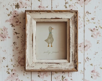 Silly Goose Nursery Print: Vintage Farm Animal Art (Digital Download, PDF Files Included)