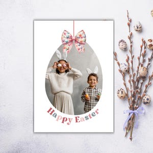 Cartão de Páscoa personalizado, Cartão de Páscoa personalizado, Cartão de foto de saudação de Páscoa, Cartão de foto de feriado em família, Foto de Páscoa para impressão, Presente de Páscoa DIY