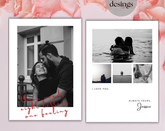 Custom Couples Photo Card, Minimalist Love Card, Valentine's Day Photo Card, Personalised Anniversary Gift, Love Quotes, Instant Download