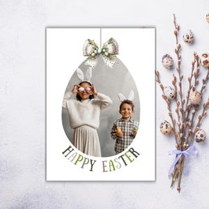 Cartão de Páscoa personalizado, Cartão de Páscoa personalizado, Cartão de Páscoa, Cartão de foto de família, Cartão de foto de Páscoa para impressão, Presente de Páscoa personalizado