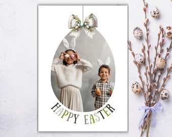 Personalized Easter Photo Card: Custom Family Greeting (Digital Download)
