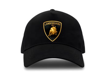 Lamborghini black cap | eco cotton auto moto hat | perfect gift for lambo fans